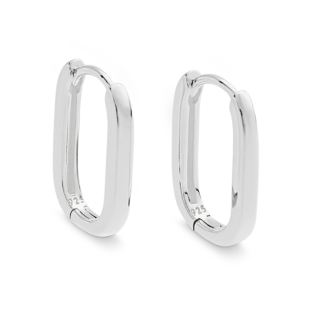 Creole Silber rechteckig hell 11mm x 16mm