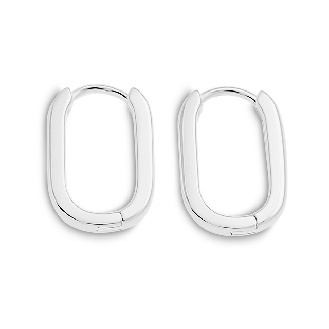 Creole Silber rechteckig hell 11mm x 16mm