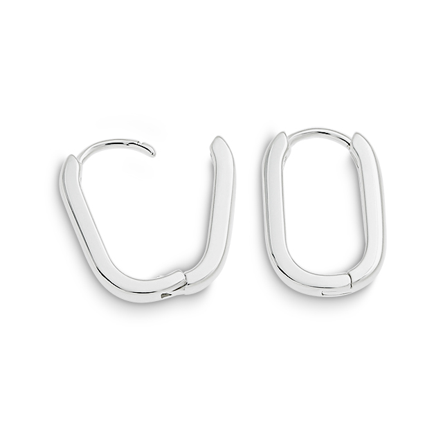 Creole Silber rechteckig hell 11mm x 16mm