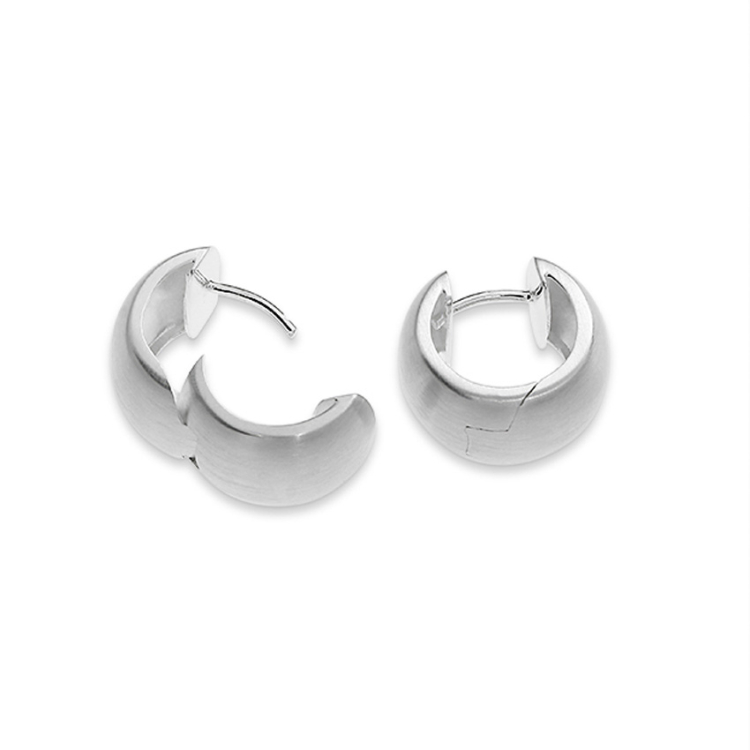 Creole with hinge 18 x 11 mm round 925 silver 
