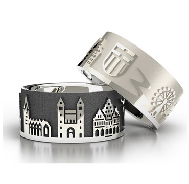 City ring Paderborn silver-oxydised Ring size UNI