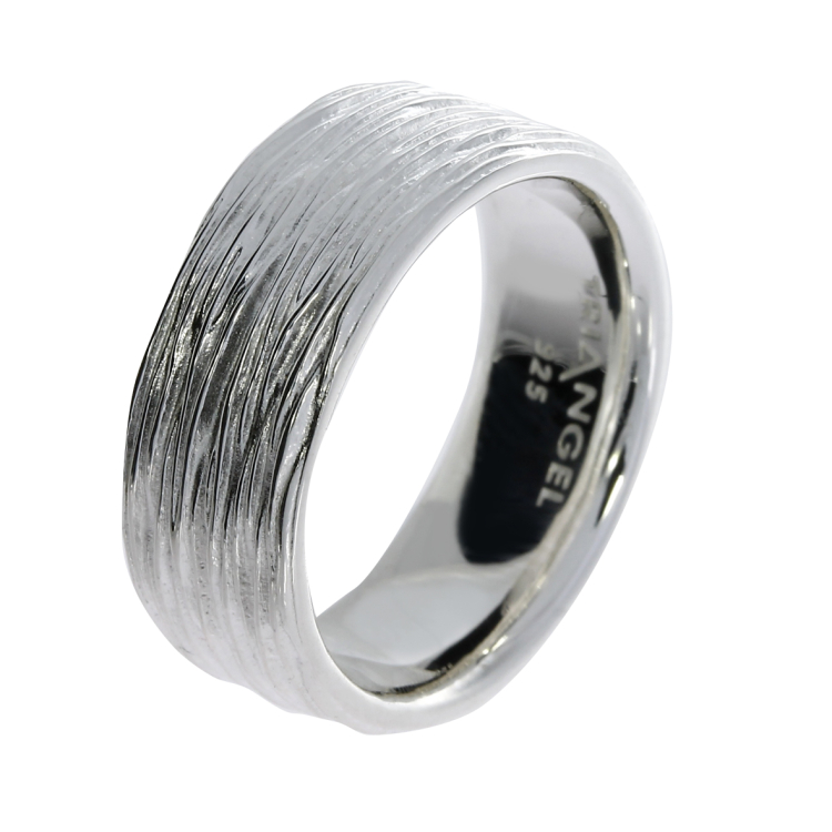Ring Crease silver light 8 mm  Ring size 52