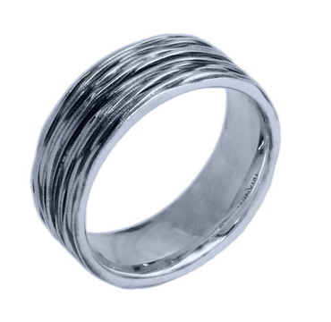 Ring Crease Silber oxydiert 8 mm