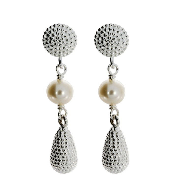 Dots earring si Pampel with pearl   special size 74