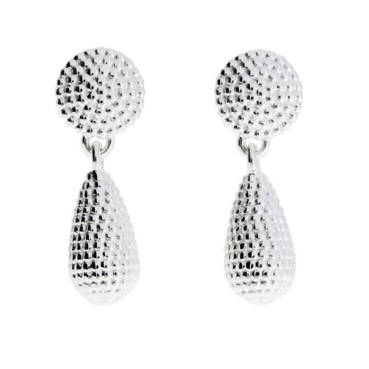 Earring dots grapefruit silver light   Ring size 56