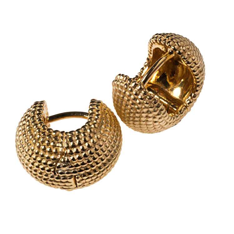 Dots hinged creole si gold plated