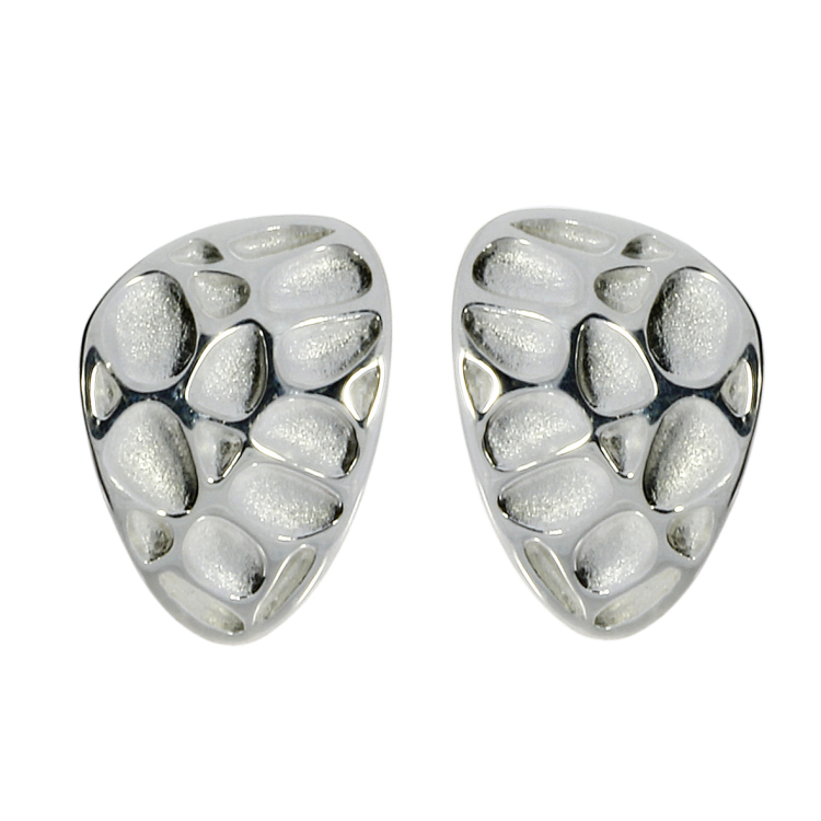 Stud earrings Voronoi silver light