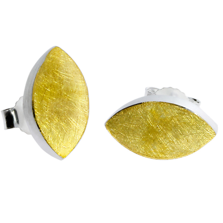 Ear stud si with fine gold