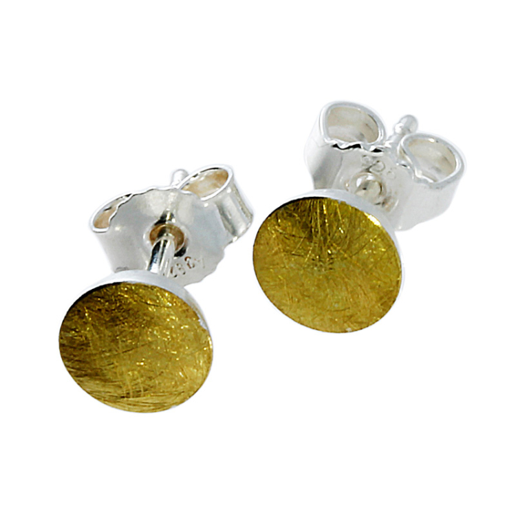 Stud earrings si 6.5 mm with fine gold
