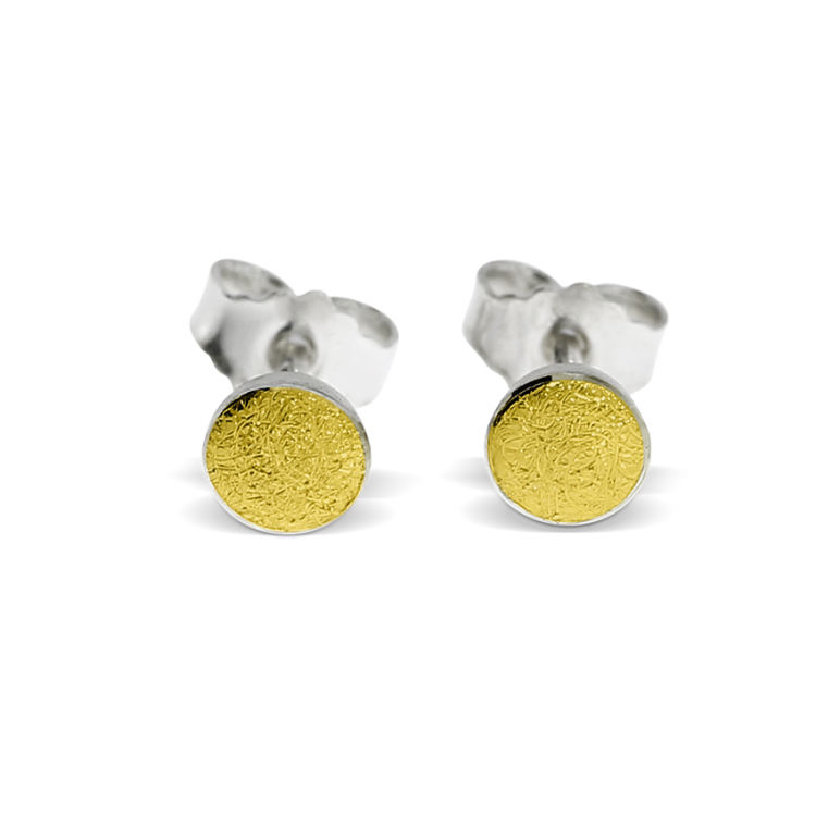 Stud earrings si 5.0 mm with fine gold