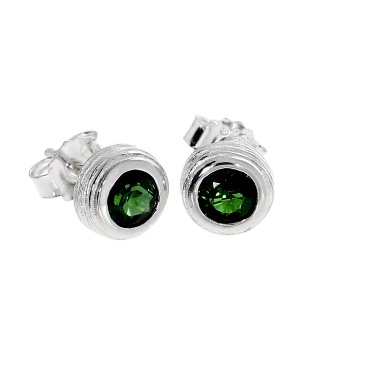 Ohrstecker Silber Crease Blossom Peridot 5 mm fac