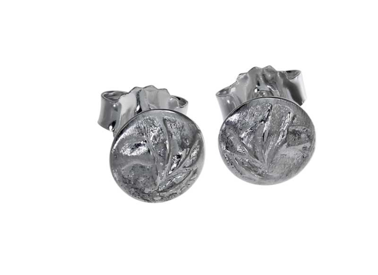 Leaves stud earrings 7 mm