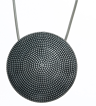 Pendant si oxidised dots 35 mm