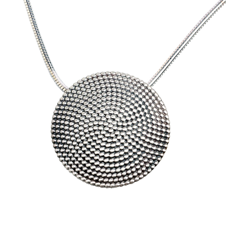 Pendant si Dots No.2 oxidised 20 mm