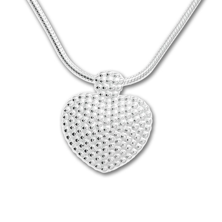 Pendant dots heart silver light