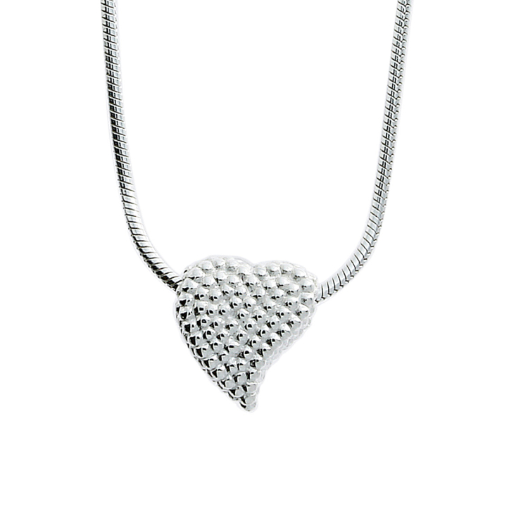 Pendant si Dots heart 10mm silver light