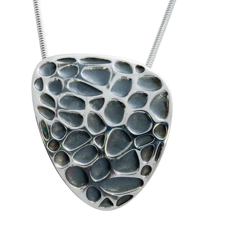 Pendant Voronoi silver oxidised