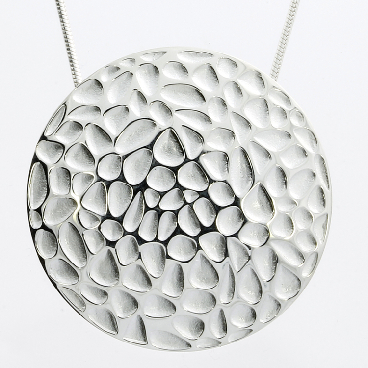 Pendant Voronoi 35 mm silver light