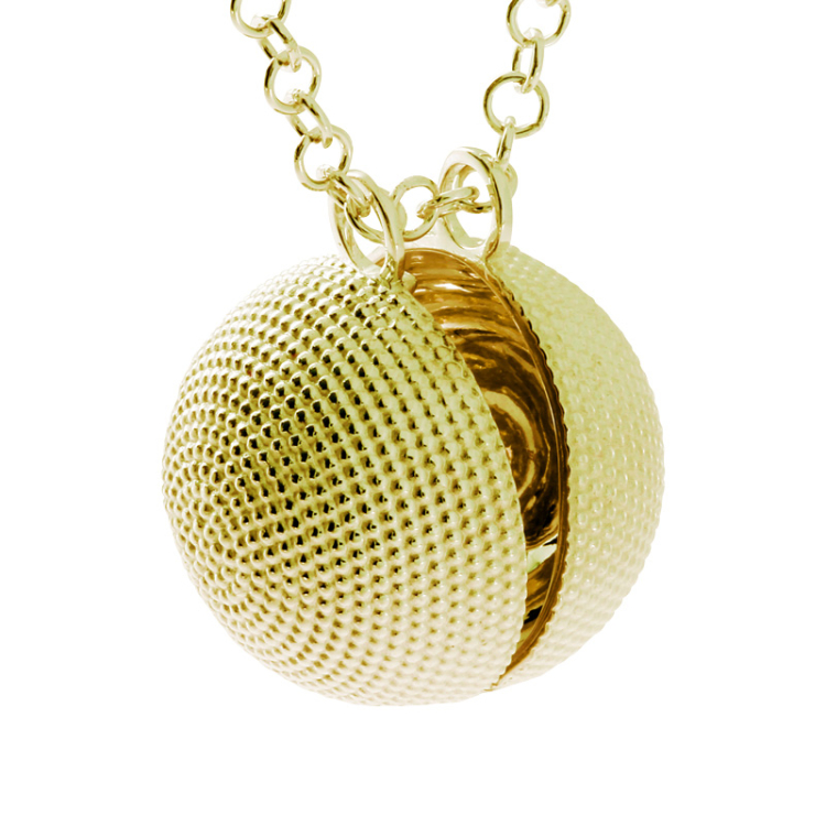 Pendant ball 12mm dots 585 gold