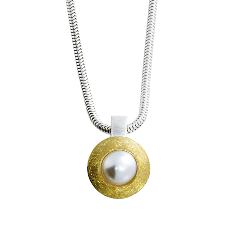 Pendant si with fine gold with freshwater pearl