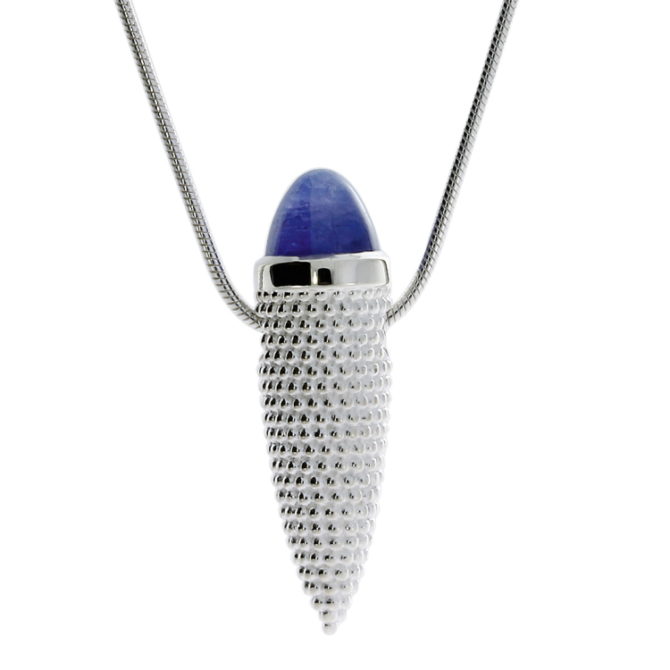 Pendant dots amphora si tanzanite 8 mm cab