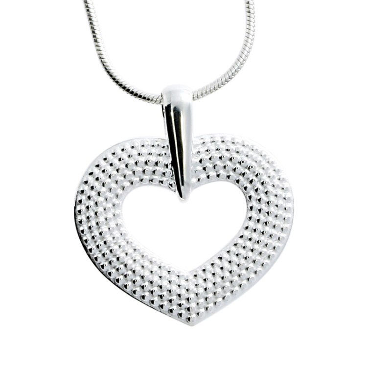 Heart with dots 21 mm silver