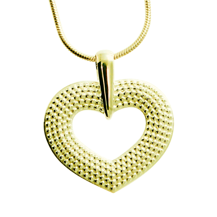 Heart with dots 21 mm silver gold plated