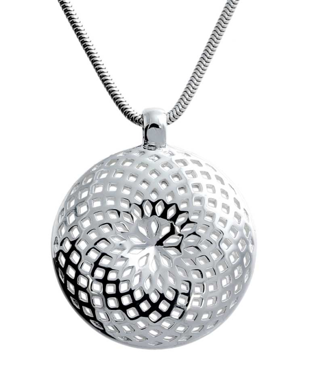 Pendant Illusion 24 mm hollow silver light