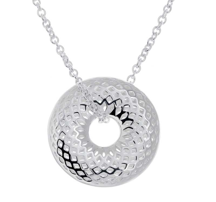 Pendant illusion 24 mm donut silver light