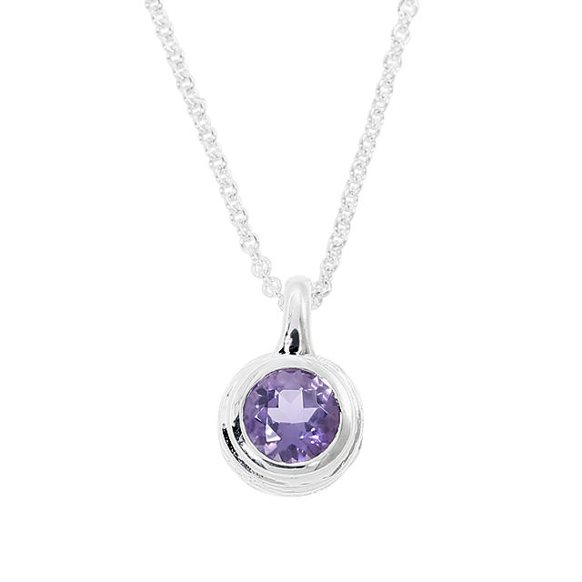 Anhänger Silber Crease Blossom Amethyst 5 mm fac