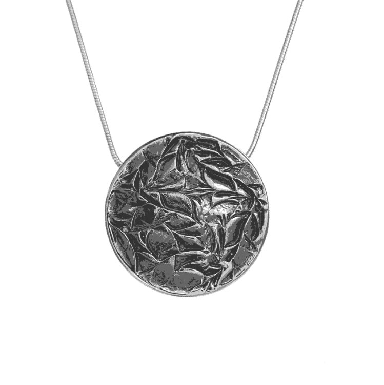 Pendant si Leaves 24 mm oxidised