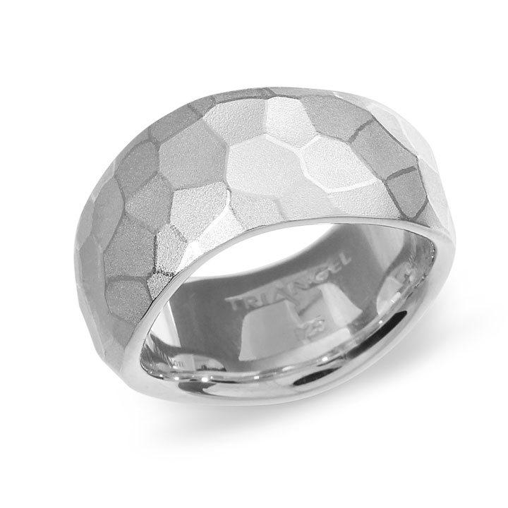 Ring Hammerschlag Welle Silber 10 mm