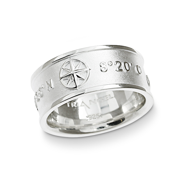 Ring Insel Sylt Koordinaten Silber hell