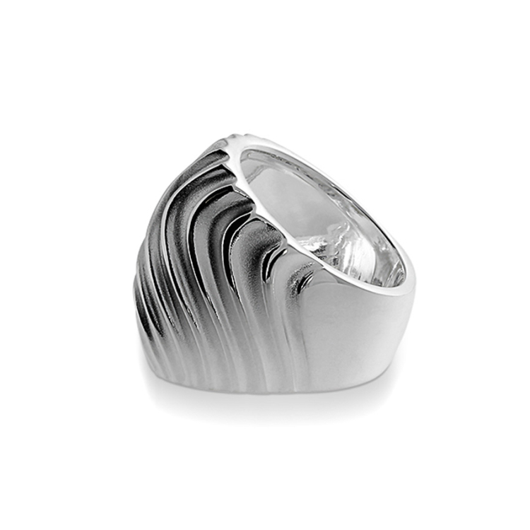Ring Waves 24mm Silber