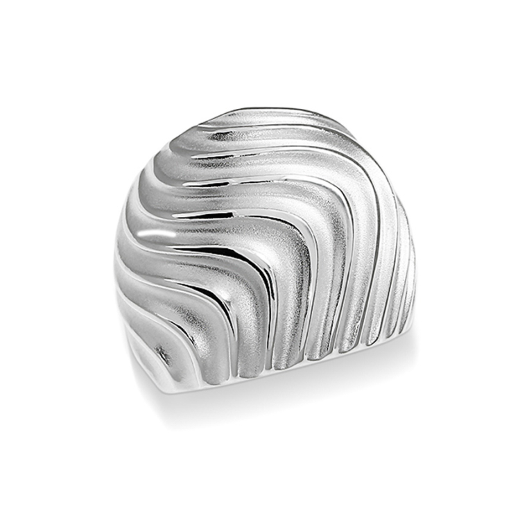 Ring Waves 24mm Silber