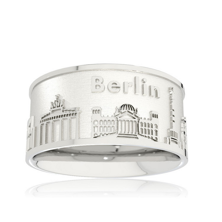 Ring Stadt Berlin silver light 10 mm wide