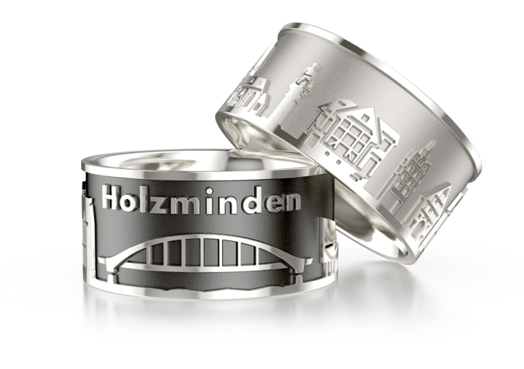 Ring Stadt Holzminden Silber hell