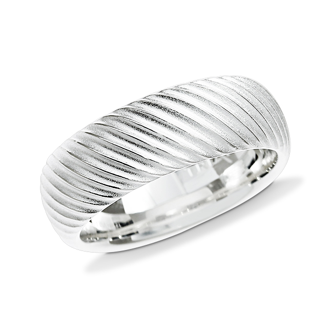 Ring silver waves