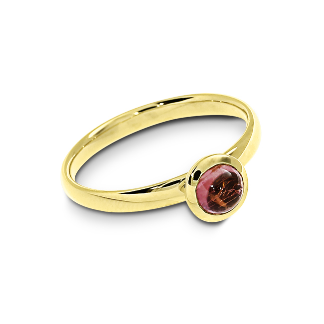 Ring Gold 585 rosa Turmalin 5 mm cab