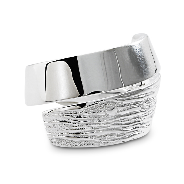 Ring Strandcores contrast Silber hell