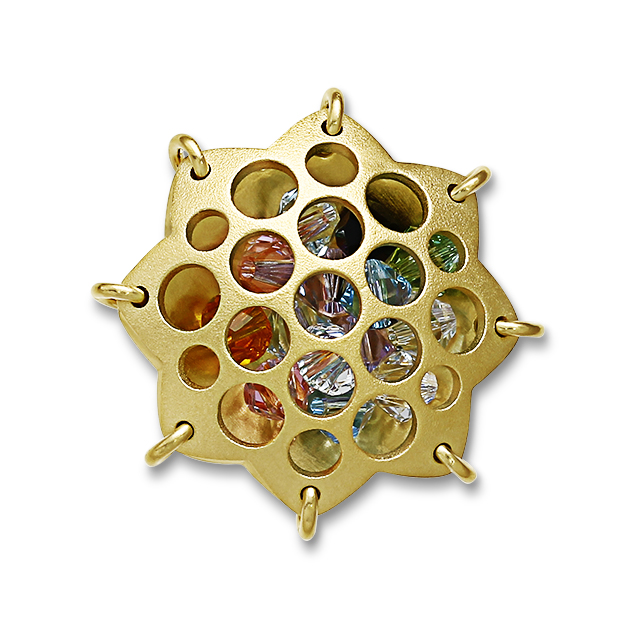 Ring silber Goldplattiert mit Synth Steinen