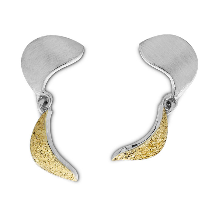 Earrings silver/fine gold 