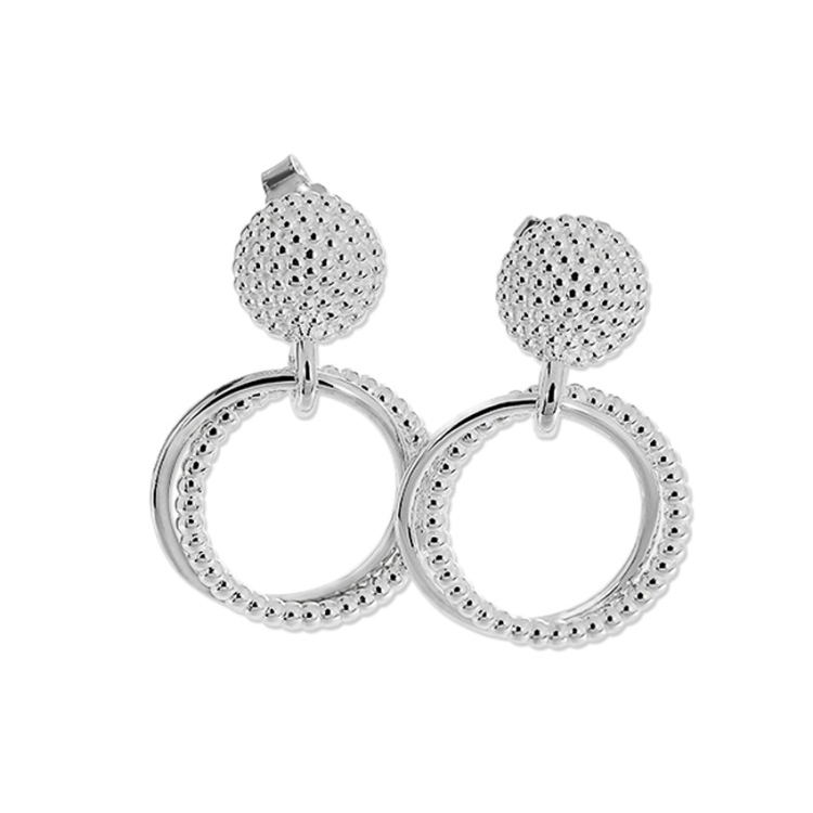 Earring Dots silver light