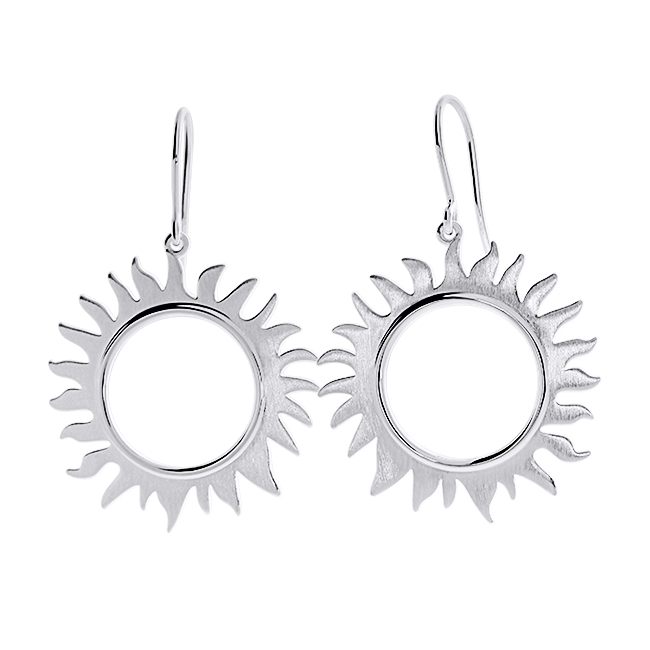 Ohrring Silber 925 Sonne golplattiert