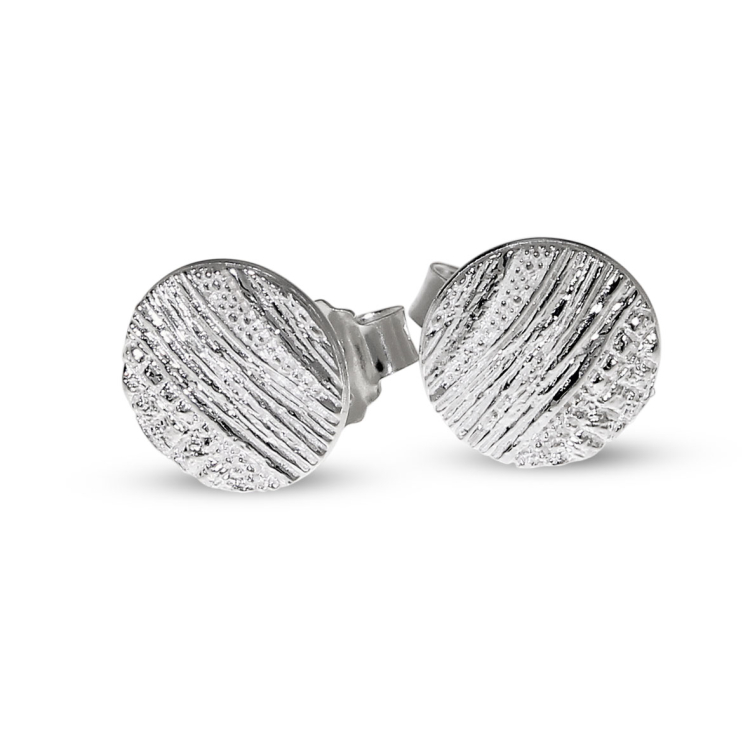 Stud earrings Strandcores 9 mm round silver light
