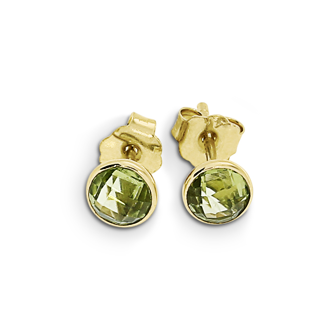 Ohrstecker Gold 585 Peridot 4mm fac