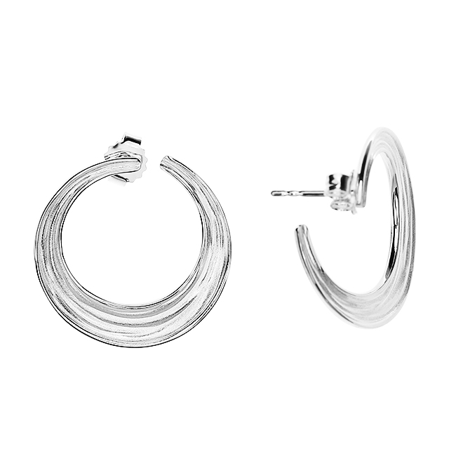 Ohrstecker Crease Schnecke Silber 24 mm