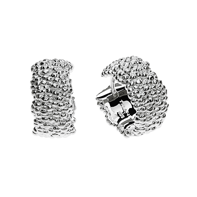 Creole Dots Silber 925 15 x 8 mm poliert