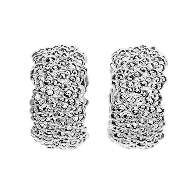 Creole Dots Silber 925 15 x 8 mm poliert