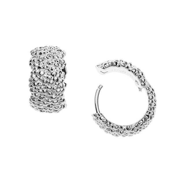 Creole Dots Silber 925 15 x 8 mm poliert